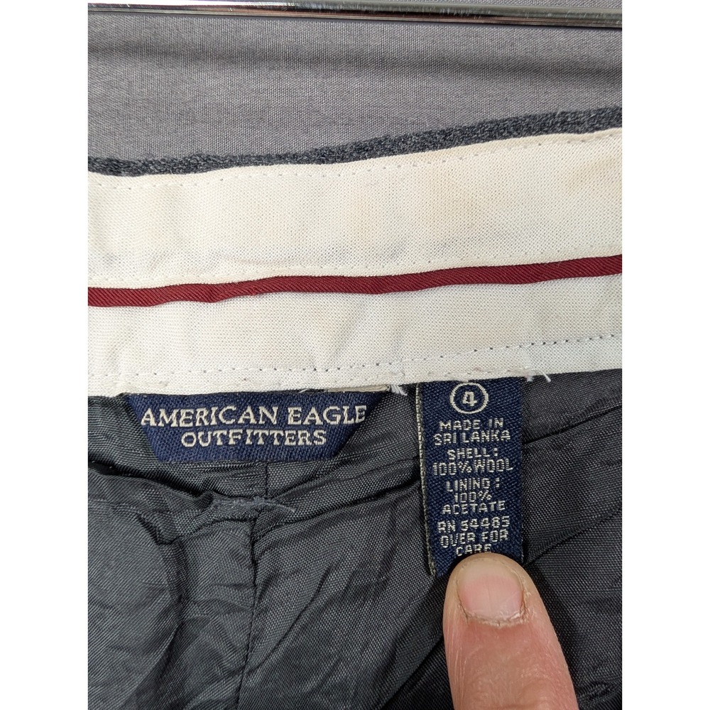 American Eagle Outfitters Womens Gray 100% Wool Dress Pants Size 4 Straight Leg - Picture 6 of 7